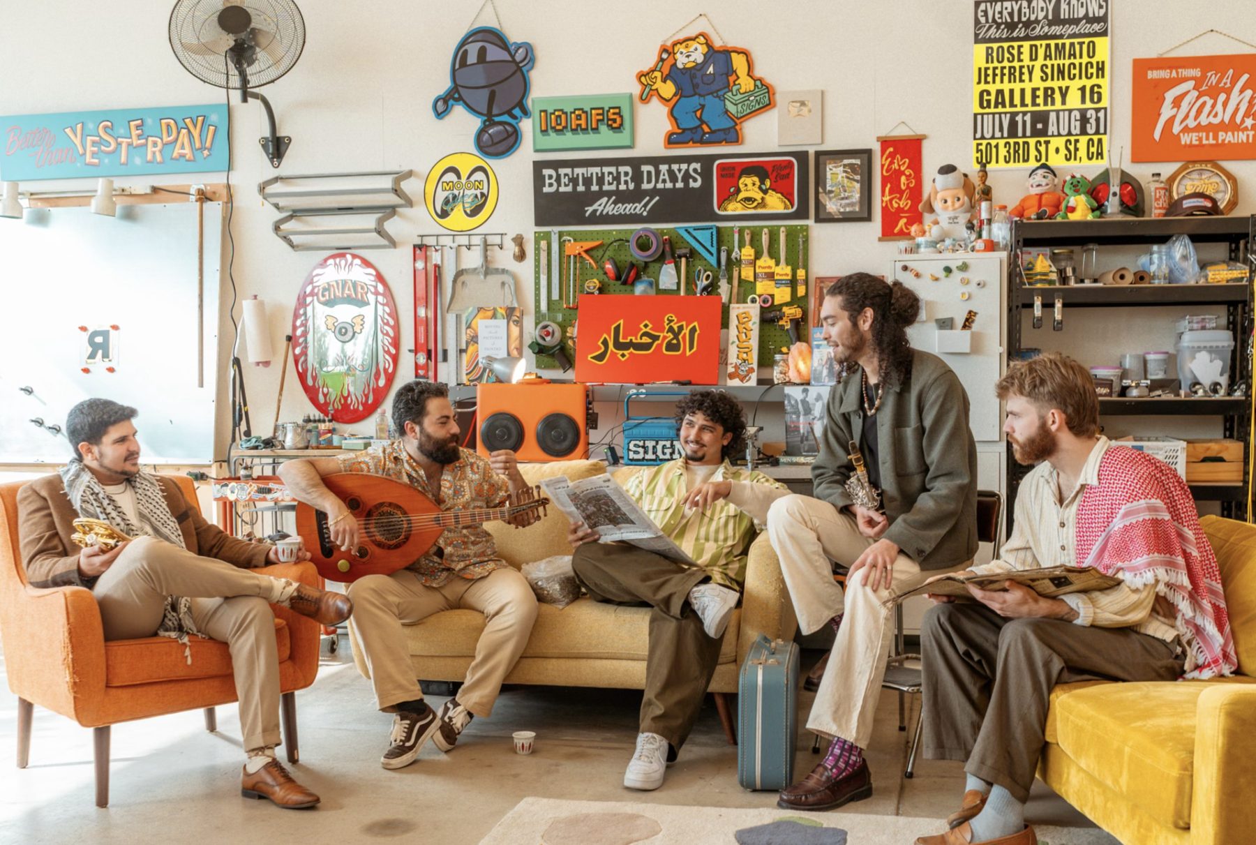 Musicians gathered at the Majlis